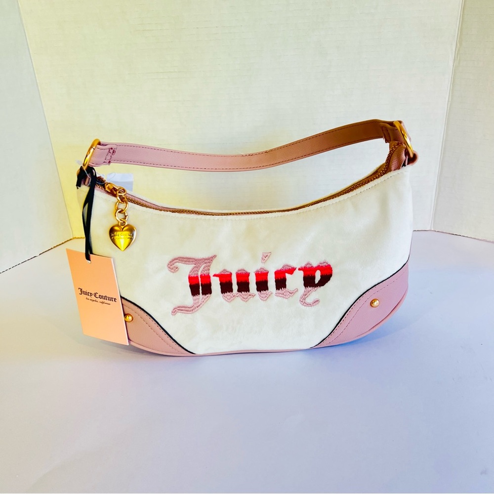 NWT Juicy Couture Crystal Retro Vibe Shoulder Bag, Velour
